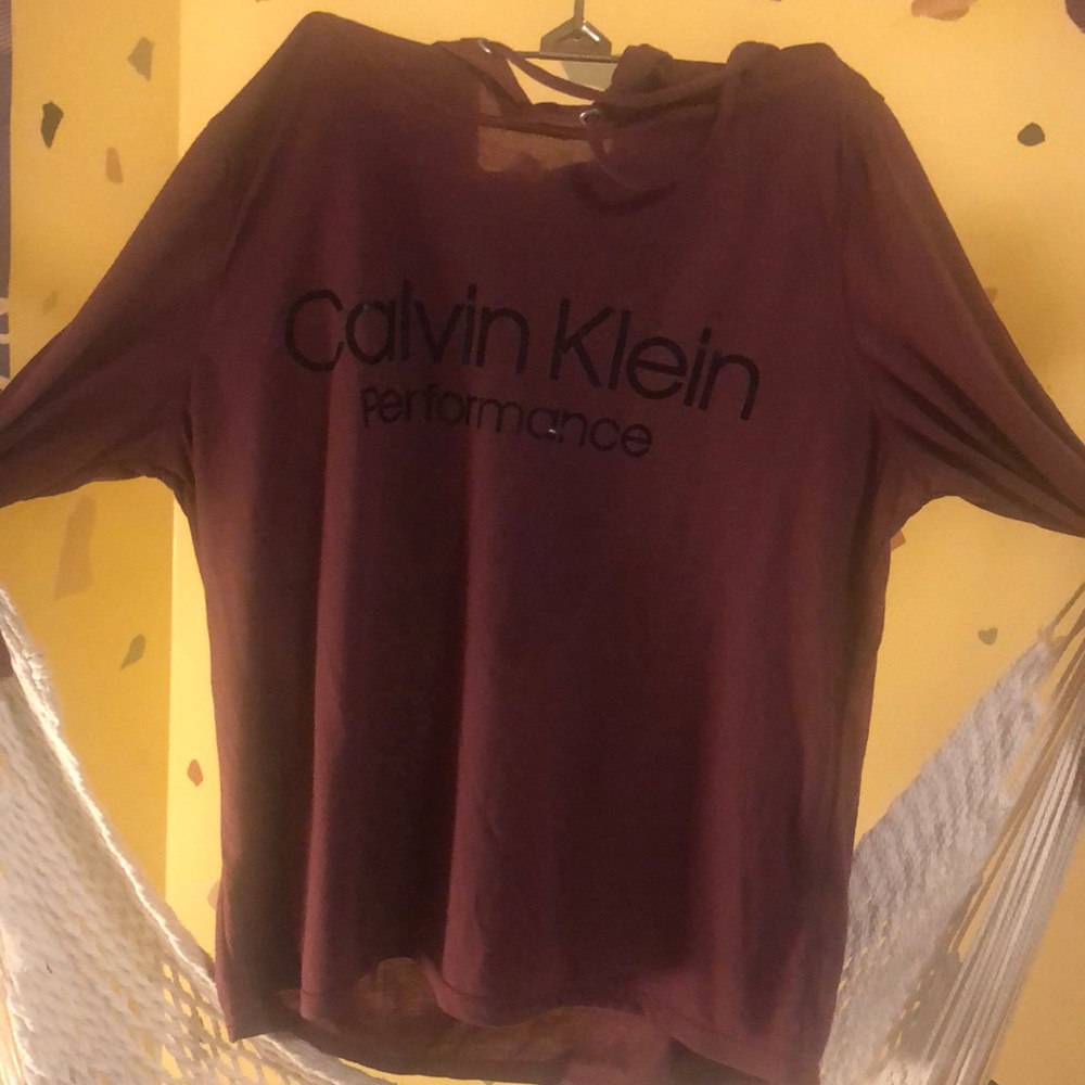 Burgundy Calvin Klein lightweight hoodie